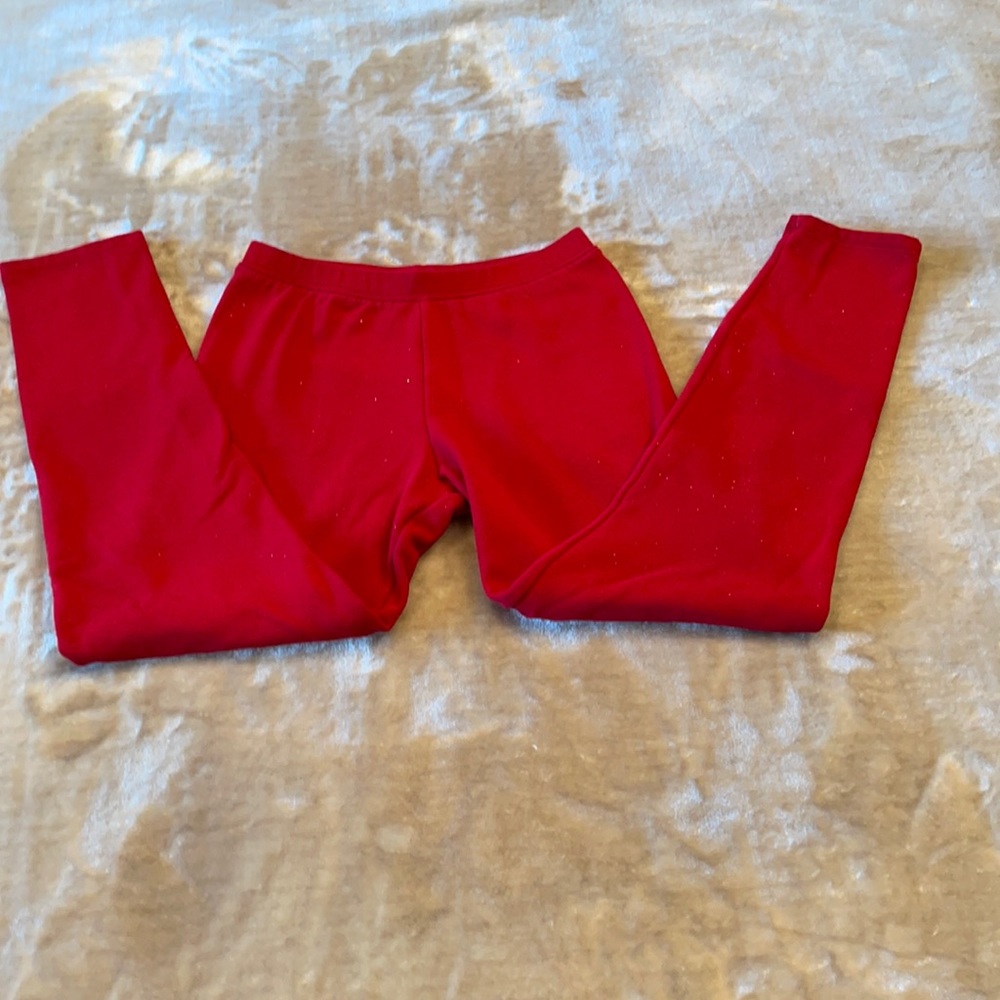 Girl’s Red Shimmery Leggings
